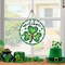 Welcome St. Patrick's Day Clover Front Door Sign, Shamrock Farmhouse Wood Door Hanger Outdoor Outside Porch Decor, Spring Irish Gold Coins Wooden Wreath Indoor Wall Hanging Decoration
